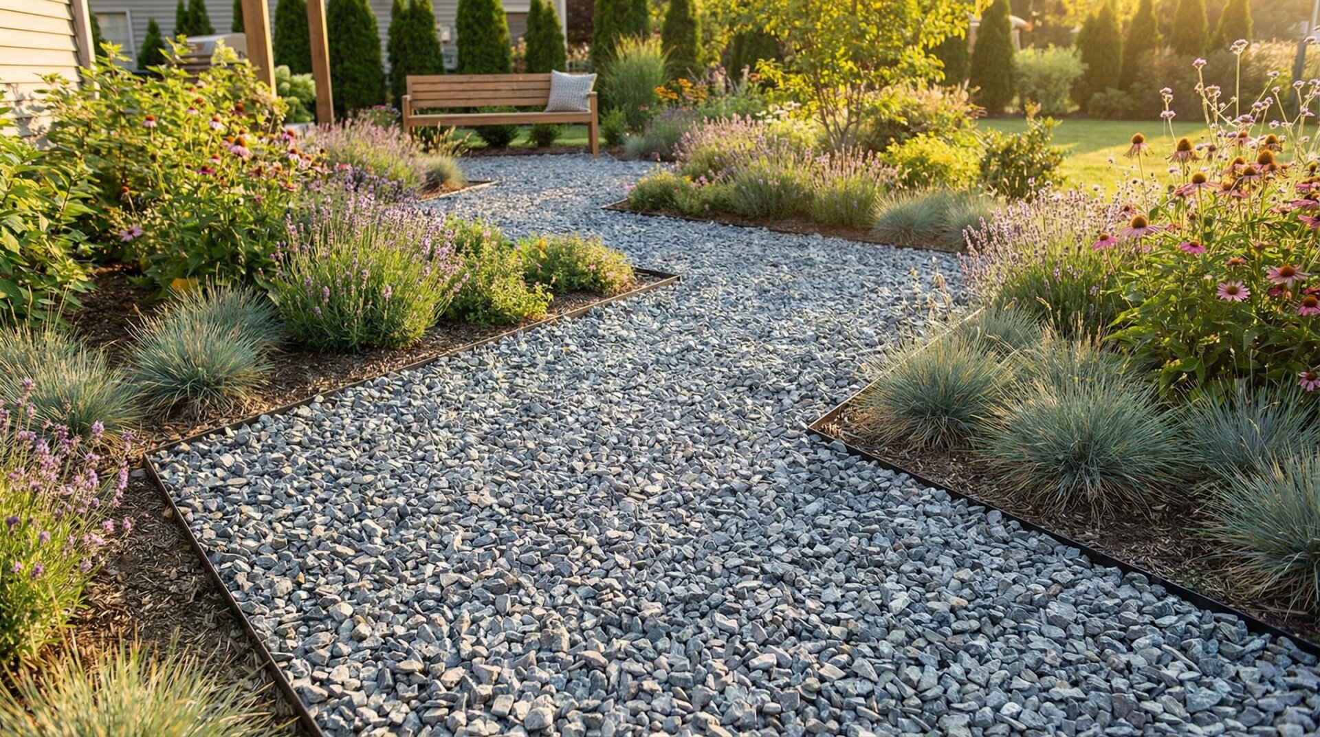 57 gravel landscaping pathway installation