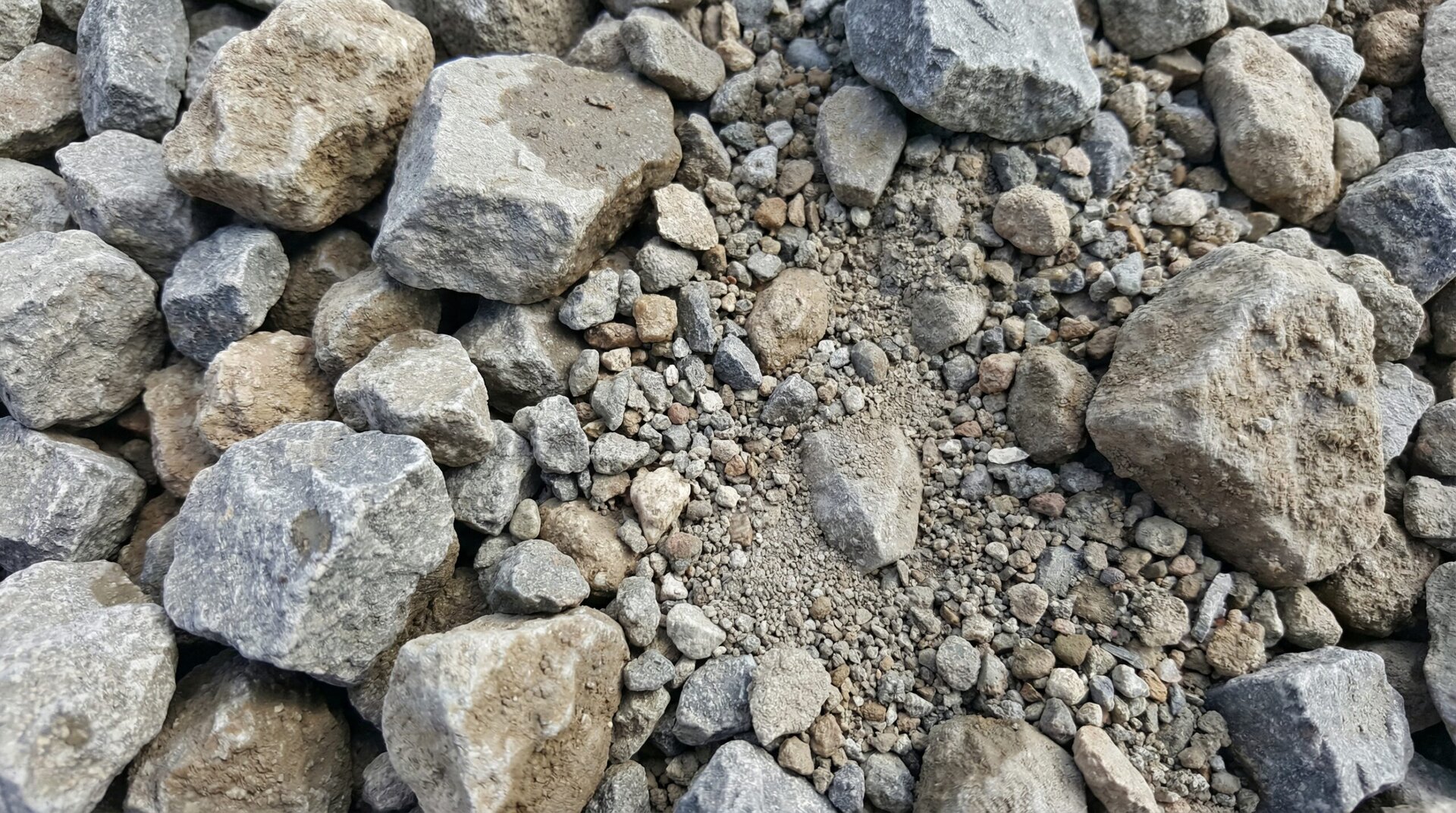 Close-up view of 610 limestone showing varied particle sizes