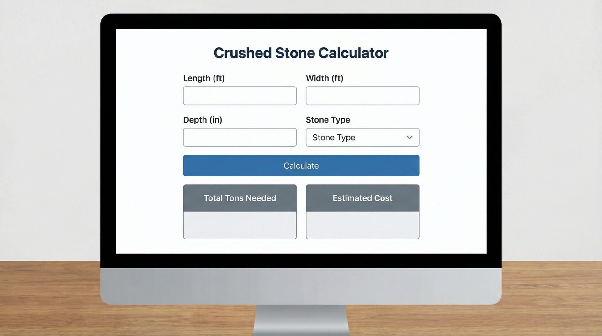 Free Crushed Stone Calculator – Calculate Tons and Cubic Yards Needed