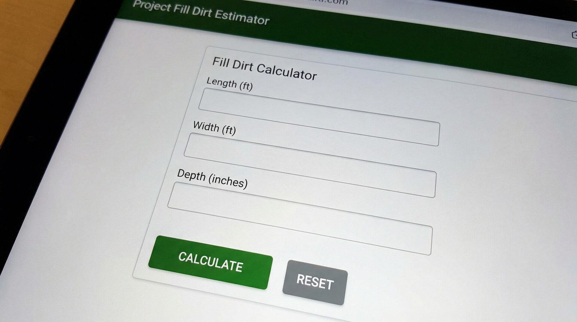 Fill Dirt Calculator – Calculate Cubic Yards Needed Instantly
