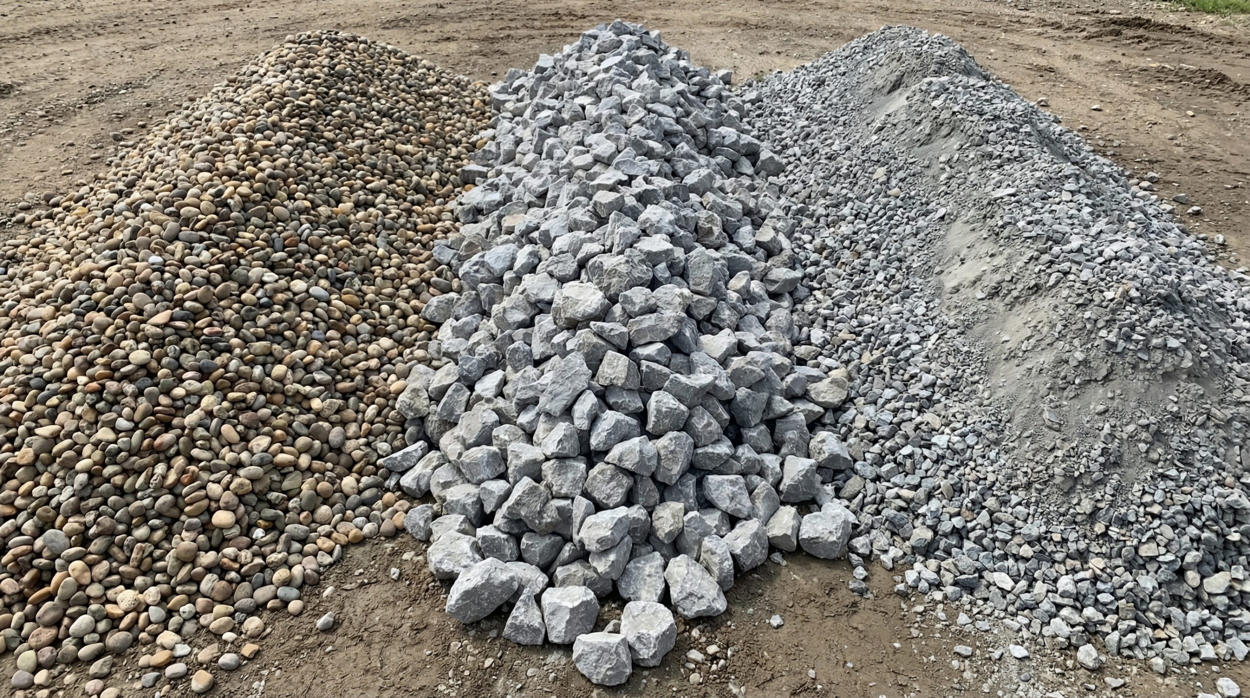 Gravel types side by side comparison from pea gravel to riprap
