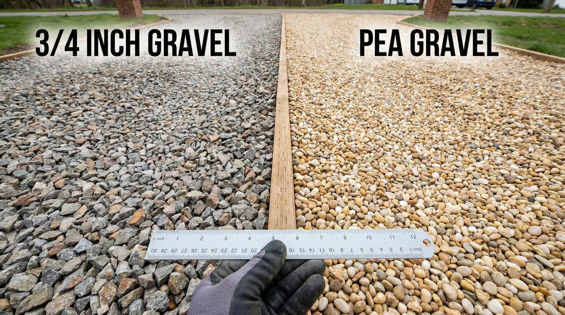 3-4 inch gravel vs pea gravel for driveways and landscaping