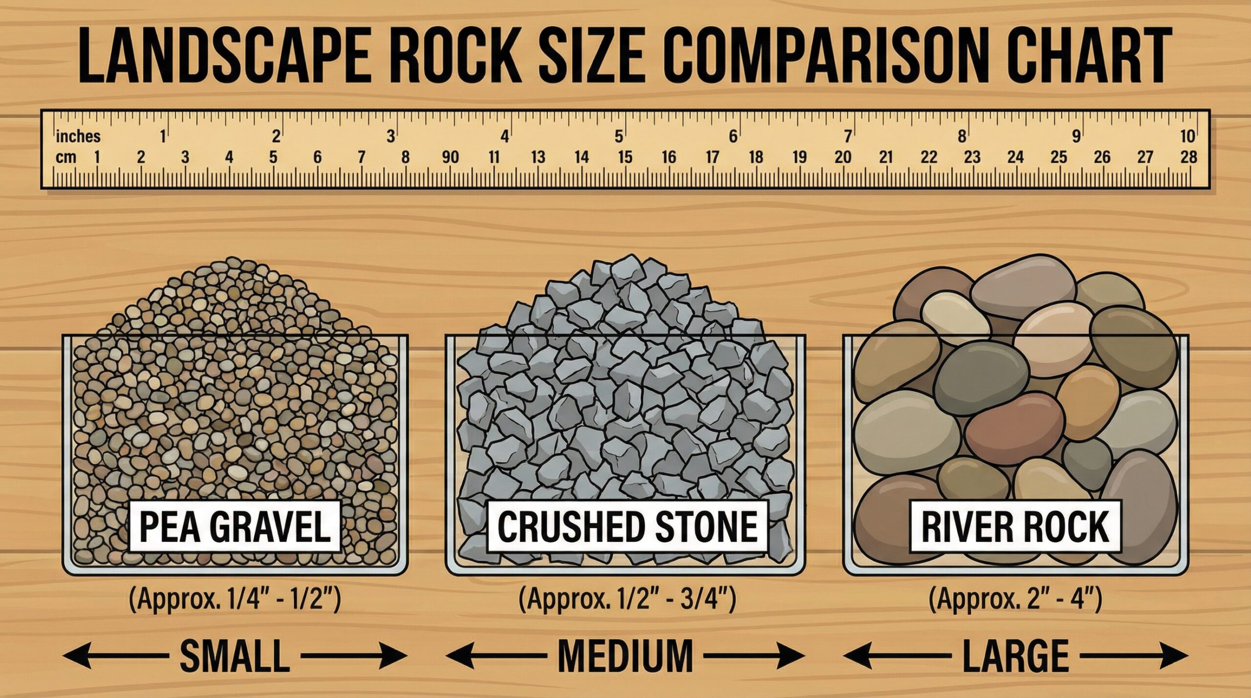 Landscape Rock Size Chart Guide for Choosing the Right Rock