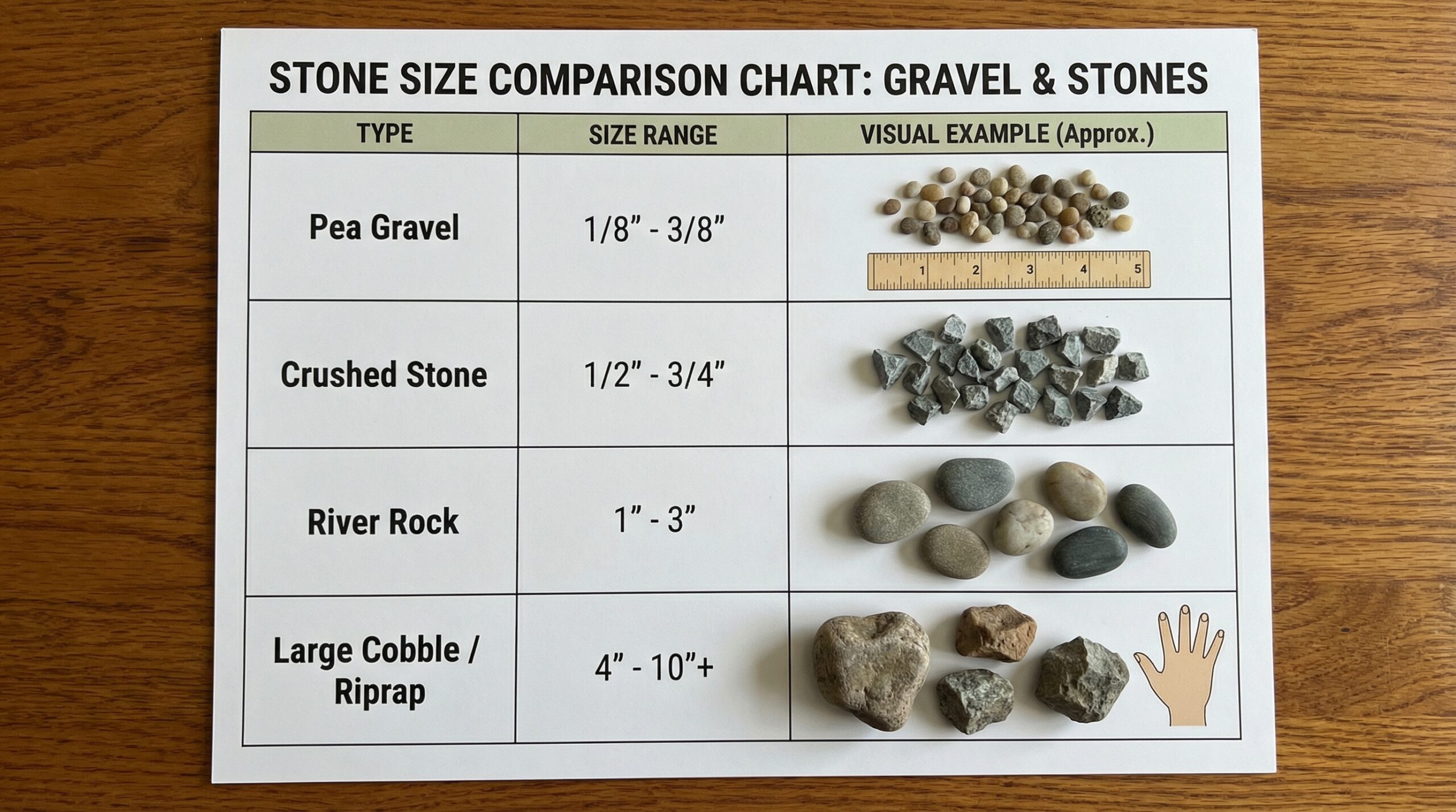 Stone and Gravel Sizes Explained: Complete Chart and Project Guide