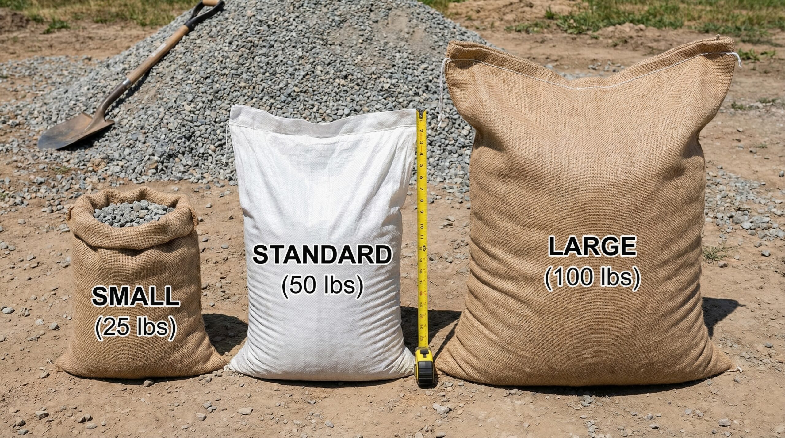 Different Types Gravel Bags Size Comparison