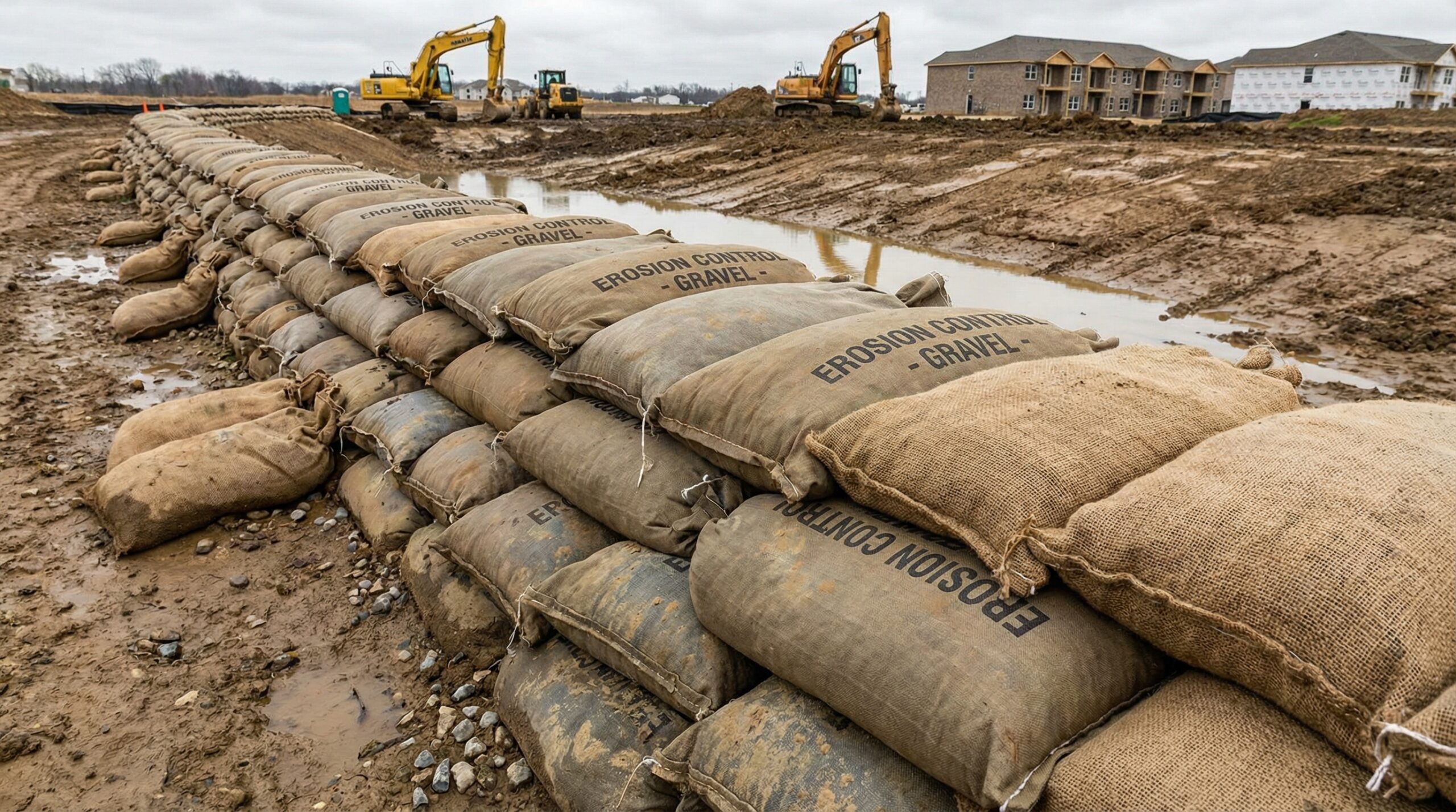 Gravel Bags Construction Site Erosion Control
