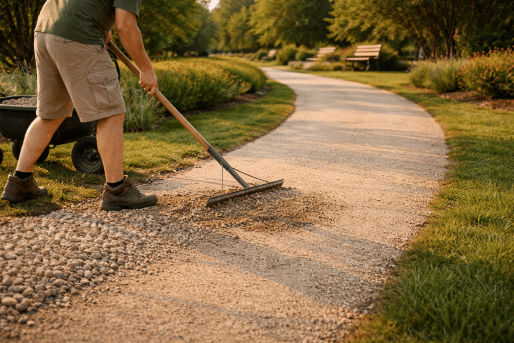 Visualization of gravel pathway maintenance